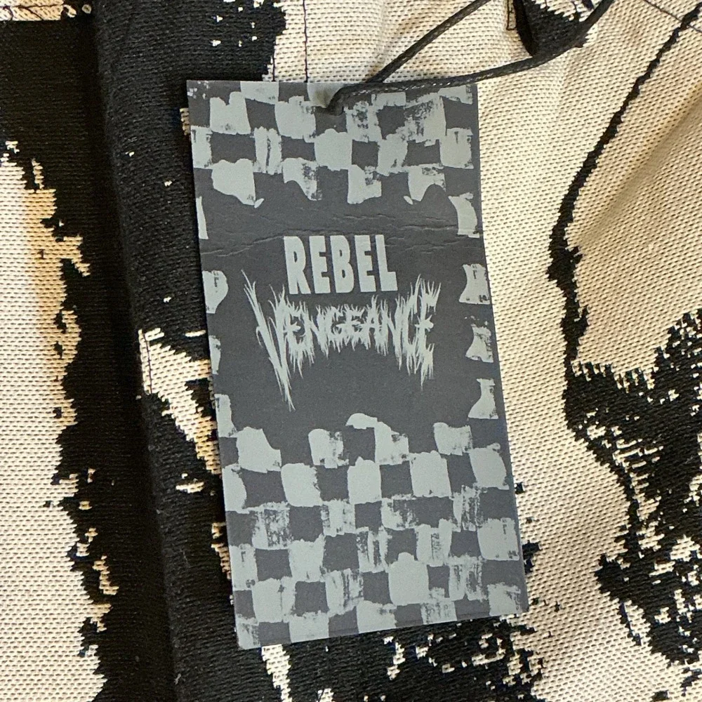 Rebel Vengeance‎ Skeleton Pants Mens 30x32 Graphic Cargo Goth Y2K Streetwear NEW